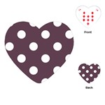 Polka Dots - White on Eggplant Violet Playing Cards (Heart)
