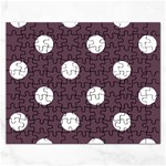 Polka Dots - White on Eggplant Violet Jigsaw Puzzle (Rectangular)