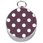 Polka Dots - White on Eggplant Violet Silver Compass