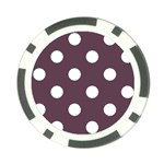 Polka Dots - White on Eggplant Violet Poker Chip Card Guard