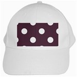 Polka Dots - White on Eggplant Violet White Cap