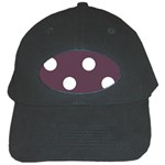 Polka Dots - White on Eggplant Violet Black Cap