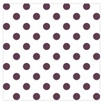 Polka Dots - Eggplant Violet on White Large Satin Scarf (Square)