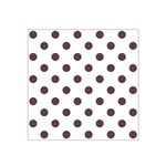 Polka Dots - Eggplant Violet on White Satin Bandana Scarf