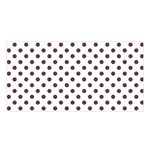 Polka Dots - Eggplant Violet on White Satin Shawl