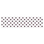 Polka Dots - Eggplant Violet on White Satin Scarf (Oblong)