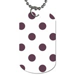 Polka Dots - Eggplant Violet on White Dog Tag (Two Sides)