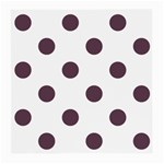 Polka Dots - Eggplant Violet on White Medium Glasses Cloth (2 Sides)