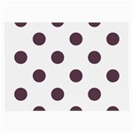 Polka Dots - Eggplant Violet on White Large Glasses Cloth (2 Sides)