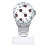 Polka Dots - Eggplant Violet on White Nurses Watch
