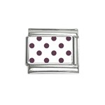 Polka Dots - Eggplant Violet on White Italian Charm (9mm)