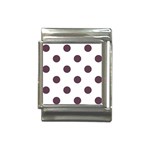 Polka Dots - Eggplant Violet on White Italian Charm (13mm)