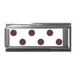 Polka Dots - Eggplant Violet on White Superlink Italian Charm (9mm)