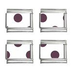 Polka Dots - Eggplant Violet on White 9mm Italian Charm (4 pack)