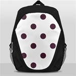 Polka Dots - Eggplant Violet on White Backpack Bag