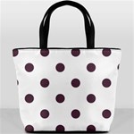 Polka Dots - Eggplant Violet on White Bucket Bag