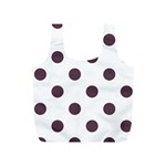Polka Dots - Eggplant Violet on White Full Print Recycle Bag (S)