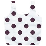 Polka Dots - Eggplant Violet on White Full Print Recycle Bag (XL)