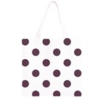 Polka Dots - Eggplant Violet on White Grocery Light Tote Bag