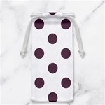 Polka Dots - Eggplant Violet on White Jewelry Bag