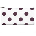 Polka Dots - Eggplant Violet on White Pencil Case