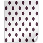 Polka Dots - Eggplant Violet on White Canvas 11  x 14 