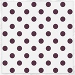 Polka Dots - Eggplant Violet on White Canvas 16  x 16 