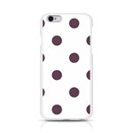 Polka Dots - Eggplant Violet on White Apple iPhone 6/6S Silicone Case (Transparent)