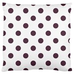 Polka Dots - Eggplant Violet on White Large Cushion Case (Two Sides)