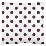 Polka Dots - Eggplant Violet on White Standard Flano Cushion Case (One Side)