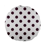 Polka Dots - Eggplant Violet on White Standard 15  Premium Round Cushion