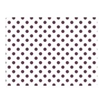 Polka Dots - Eggplant Violet on White Double Sided Flano Blanket (Mini)