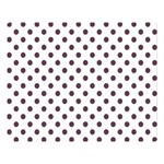 Polka Dots - Eggplant Violet on White Double Sided Flano Blanket (Large)