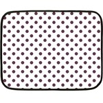 Polka Dots - Eggplant Violet on White Double Sided Fleece Blanket (Mini)