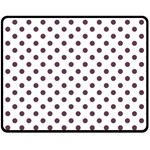 Polka Dots - Eggplant Violet on White Fleece Blanket (Medium) (One Side)