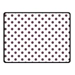 Polka Dots - Eggplant Violet on White Fleece Blanket (Small) (One Side)