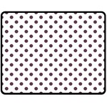 Polka Dots - Eggplant Violet on White Double Sided Fleece Blanket (Medium) (Two Sides)