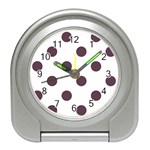Polka Dots - Eggplant Violet on White Desk Alarm Clock