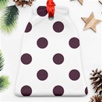 Polka Dots - Eggplant Violet on White Ornament (Bell)