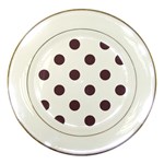 Polka Dots - Eggplant Violet on White Porcelain Plate