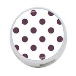 Polka Dots - Eggplant Violet on White 4-Port USB Hub (Two Sides)