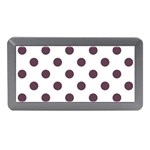 Polka Dots - Eggplant Violet on White Memory Card Reader (Mini)