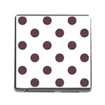 Polka Dots - Eggplant Violet on White Memory Card Reader (Square)