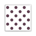 Polka Dots - Eggplant Violet on White Memory Card Reader with Storage (Square)