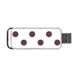 Polka Dots - Eggplant Violet on White Portable USB Flash (Two Sides)