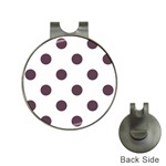 Polka Dots - Eggplant Violet on White Golf Ball Marker Hat Clip