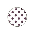 Polka Dots - Eggplant Violet on White Hat Clip Ball Marker