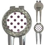 Polka Dots - Eggplant Violet on White 3-in-1 Golf Divot