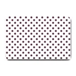 Polka Dots - Eggplant Violet on White Small Doormat
