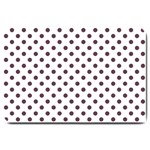 Polka Dots - Eggplant Violet on White Large Doormat